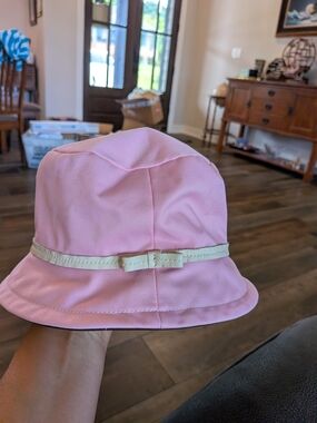 Coach Vintage Pink Bucket Hat With Leather Trim